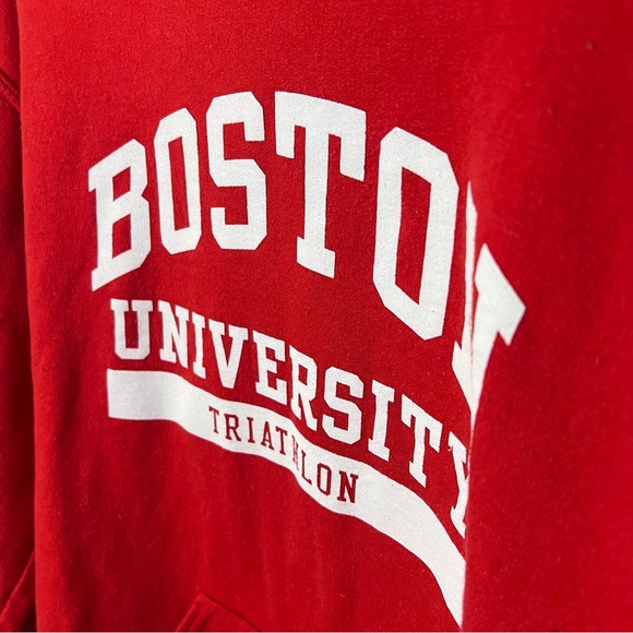 Boston University Triathlon Hoodie Men’s S Red Sweatshirt Swim Bike Run - Picture 2 of 6